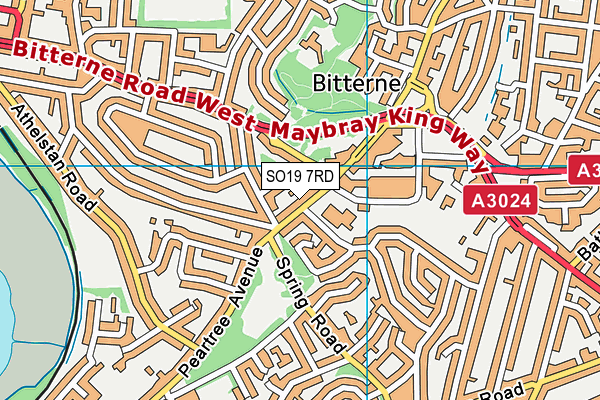 SO19 7RD map - OS VectorMap District (Ordnance Survey)