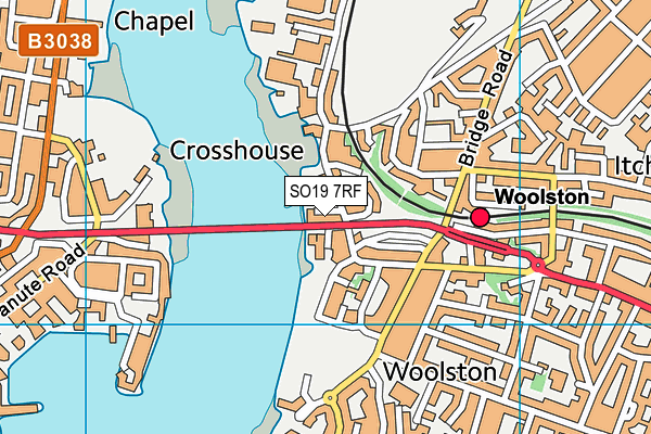 SO19 7RF map - OS VectorMap District (Ordnance Survey)