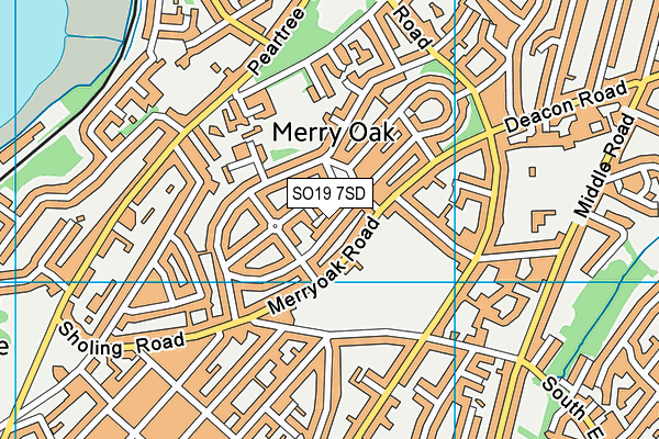 SO19 7SD map - OS VectorMap District (Ordnance Survey)