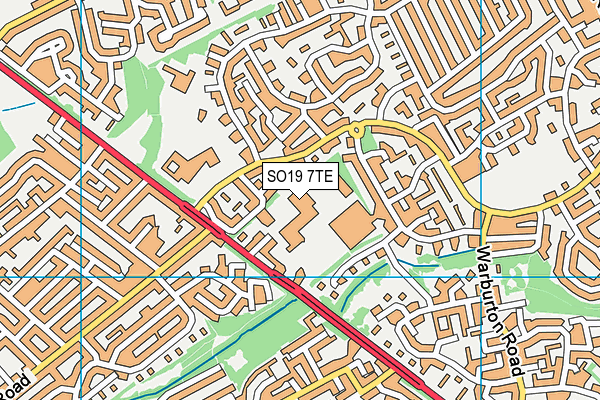 SO19 7TE map - OS VectorMap District (Ordnance Survey)