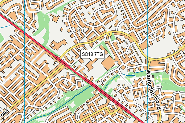 SO19 7TG map - OS VectorMap District (Ordnance Survey)