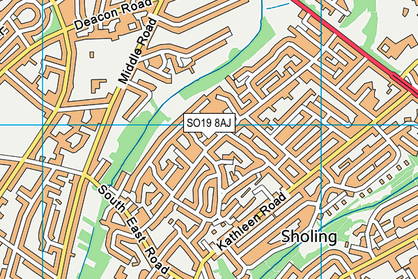 SO19 8AJ map - OS VectorMap District (Ordnance Survey)