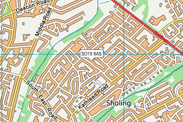 SO19 8AS map - OS VectorMap District (Ordnance Survey)