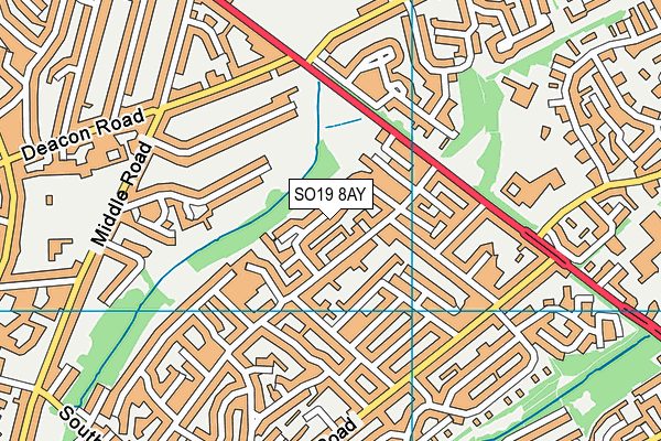 SO19 8AY map - OS VectorMap District (Ordnance Survey)