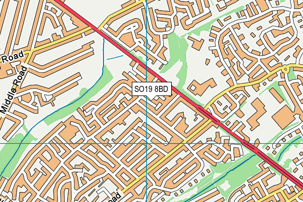 SO19 8BD map - OS VectorMap District (Ordnance Survey)