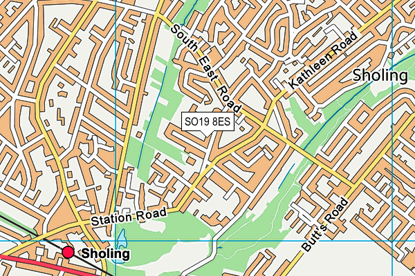 SO19 8ES map - OS VectorMap District (Ordnance Survey)