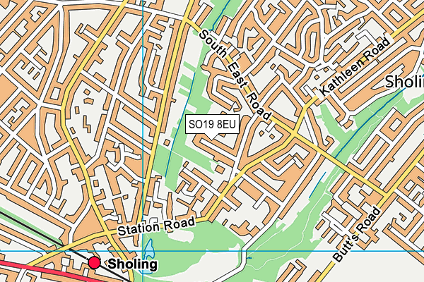 SO19 8EU map - OS VectorMap District (Ordnance Survey)