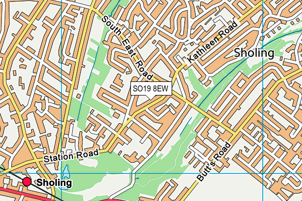 SO19 8EW map - OS VectorMap District (Ordnance Survey)