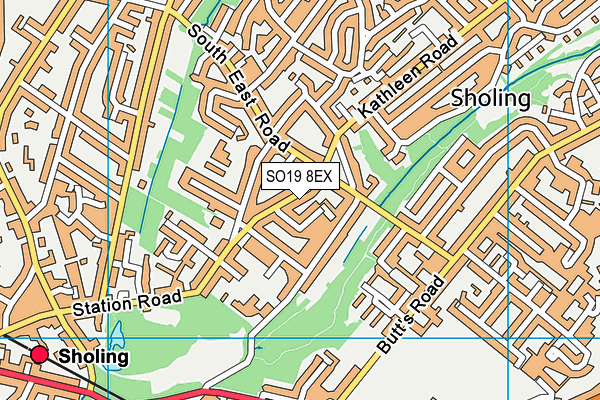 SO19 8EX map - OS VectorMap District (Ordnance Survey)