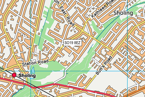SO19 8EZ map - OS VectorMap District (Ordnance Survey)
