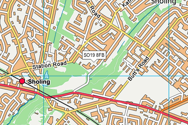 SO19 8FB map - OS VectorMap District (Ordnance Survey)