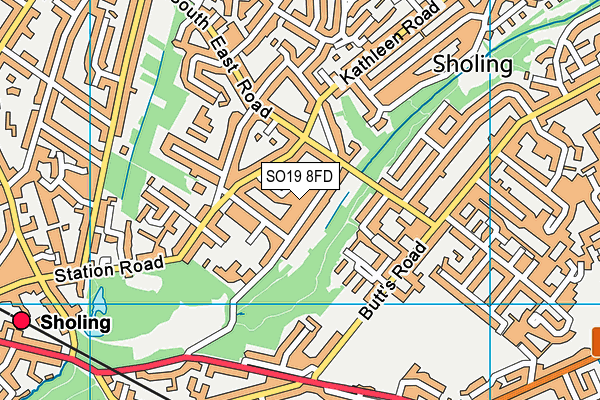 SO19 8FD map - OS VectorMap District (Ordnance Survey)