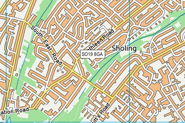 SO19 8GA map - OS VectorMap District (Ordnance Survey)