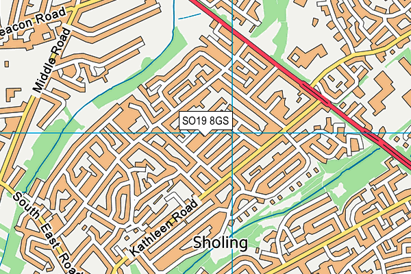 SO19 8GS map - OS VectorMap District (Ordnance Survey)