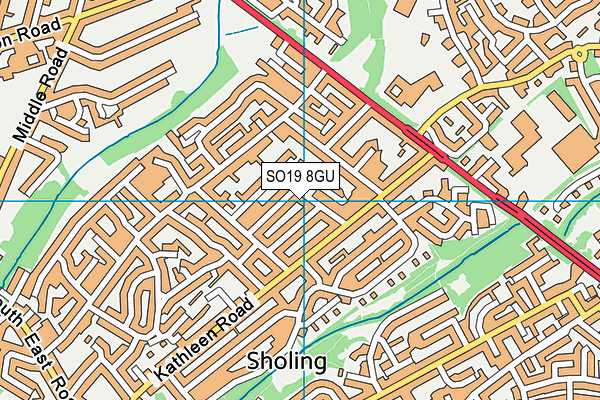 SO19 8GU map - OS VectorMap District (Ordnance Survey)