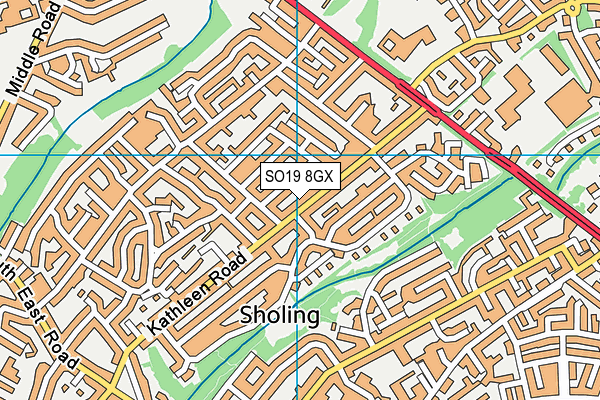 SO19 8GX map - OS VectorMap District (Ordnance Survey)