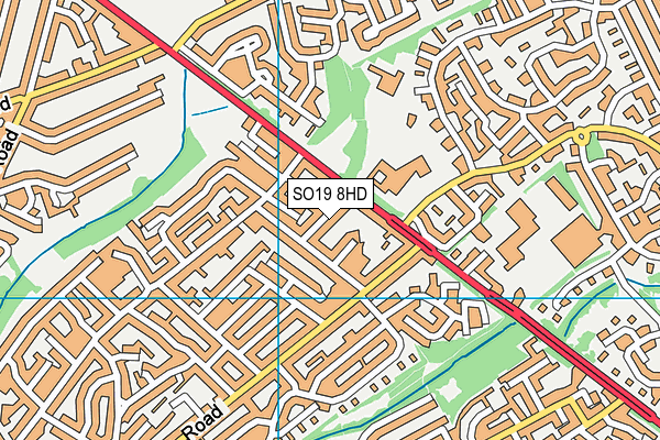 SO19 8HD map - OS VectorMap District (Ordnance Survey)