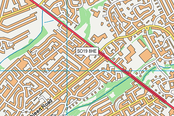 SO19 8HE map - OS VectorMap District (Ordnance Survey)