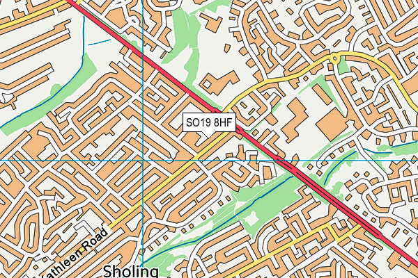 SO19 8HF map - OS VectorMap District (Ordnance Survey)