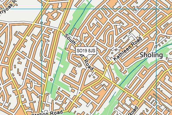 SO19 8JS map - OS VectorMap District (Ordnance Survey)