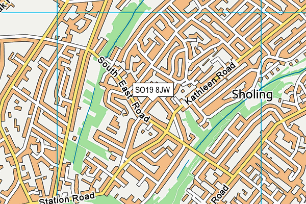 SO19 8JW map - OS VectorMap District (Ordnance Survey)