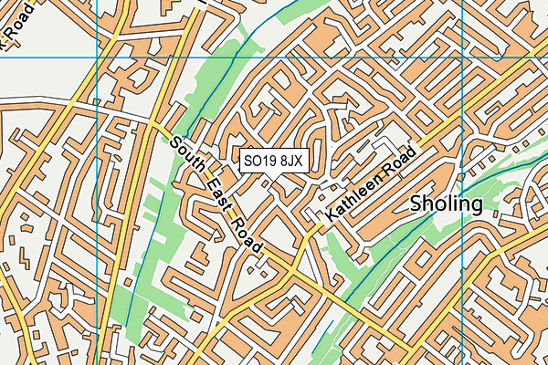 SO19 8JX map - OS VectorMap District (Ordnance Survey)