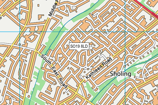 SO19 8LD map - OS VectorMap District (Ordnance Survey)