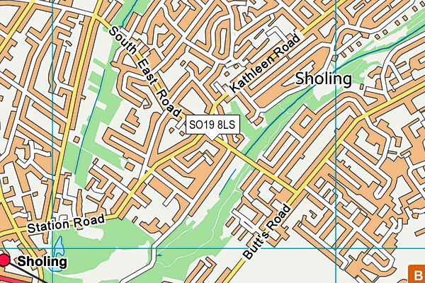 SO19 8LS map - OS VectorMap District (Ordnance Survey)