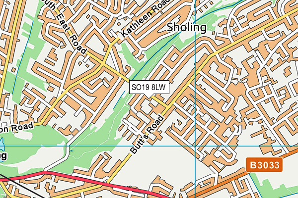 SO19 8LW map - OS VectorMap District (Ordnance Survey)