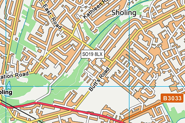 SO19 8LX map - OS VectorMap District (Ordnance Survey)