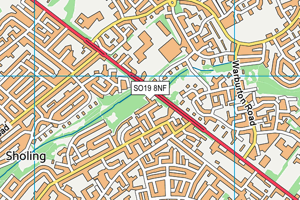 SO19 8NF map - OS VectorMap District (Ordnance Survey)