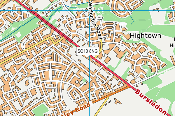 SO19 8NG map - OS VectorMap District (Ordnance Survey)