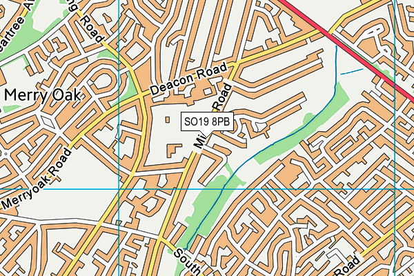 SO19 8PB map - OS VectorMap District (Ordnance Survey)