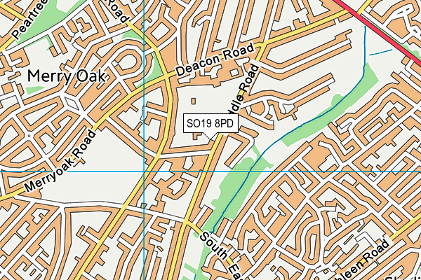 SO19 8PD map - OS VectorMap District (Ordnance Survey)