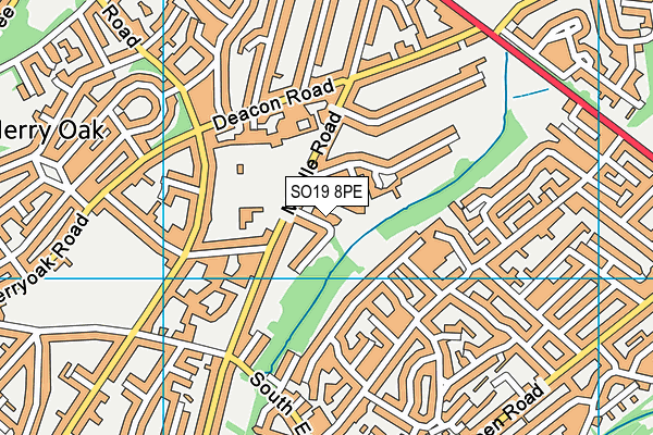 SO19 8PE map - OS VectorMap District (Ordnance Survey)