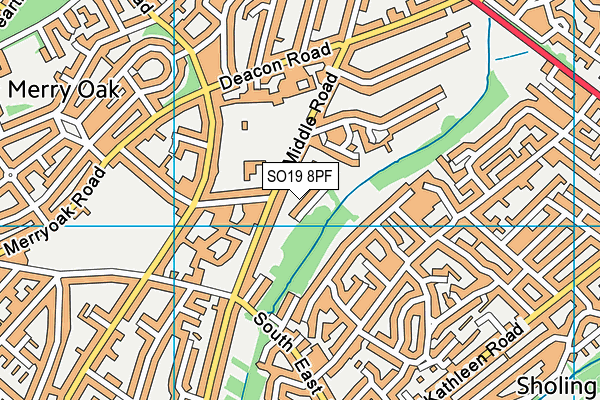 SO19 8PF map - OS VectorMap District (Ordnance Survey)