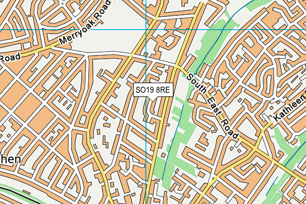 SO19 8RE map - OS VectorMap District (Ordnance Survey)