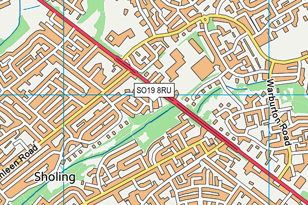 SO19 8RU map - OS VectorMap District (Ordnance Survey)