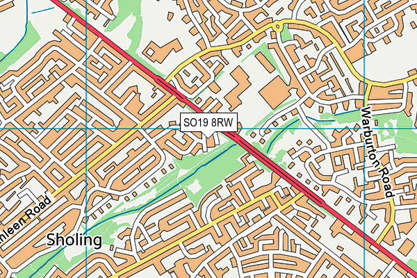 SO19 8RW map - OS VectorMap District (Ordnance Survey)