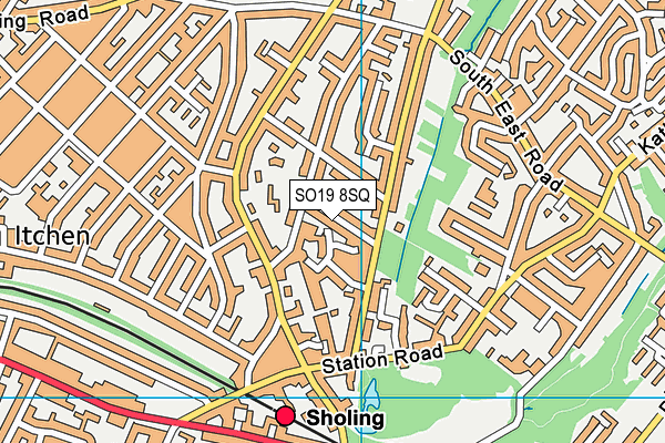 SO19 8SQ map - OS VectorMap District (Ordnance Survey)