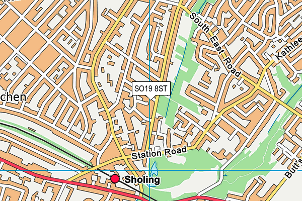 SO19 8ST map - OS VectorMap District (Ordnance Survey)