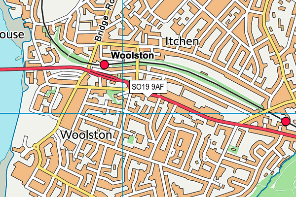 SO19 9AF map - OS VectorMap District (Ordnance Survey)