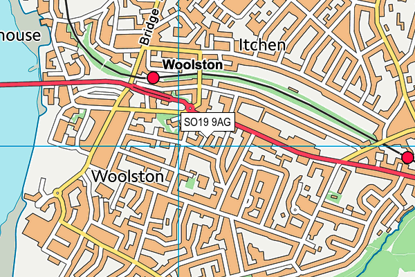 SO19 9AG map - OS VectorMap District (Ordnance Survey)