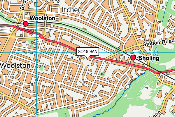 SO19 9AN map - OS VectorMap District (Ordnance Survey)