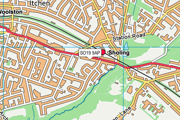 SO19 9AP map - OS VectorMap District (Ordnance Survey)