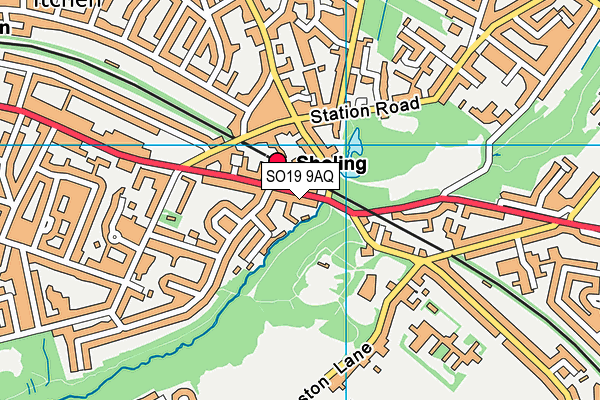 SO19 9AQ map - OS VectorMap District (Ordnance Survey)