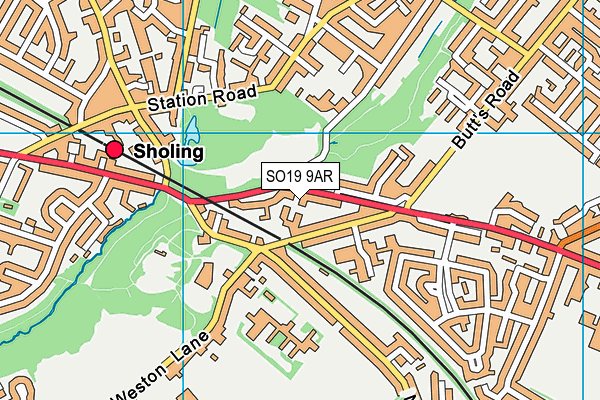 SO19 9AR map - OS VectorMap District (Ordnance Survey)