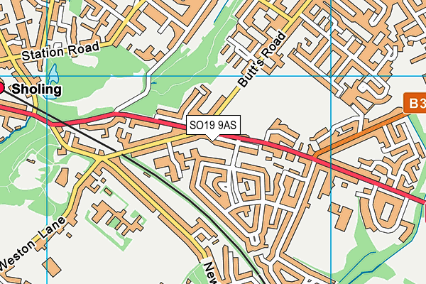 SO19 9AS map - OS VectorMap District (Ordnance Survey)