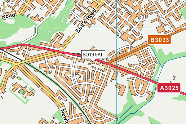 SO19 9AT map - OS VectorMap District (Ordnance Survey)