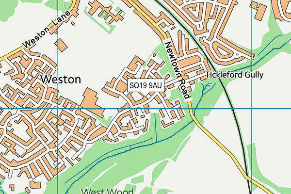 SO19 9AU map - OS VectorMap District (Ordnance Survey)